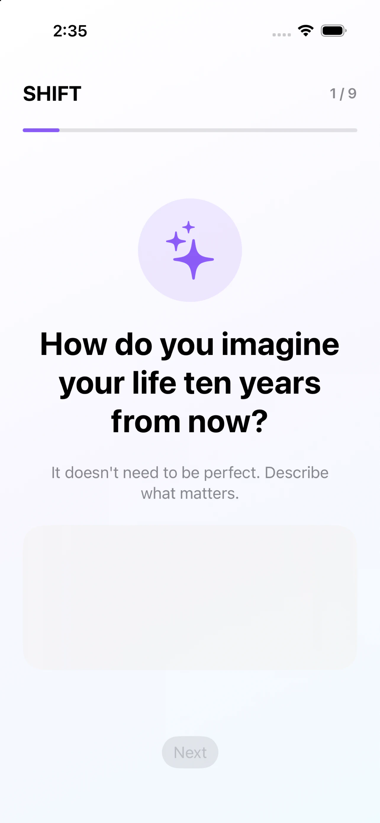 SHIFT daily progress on iPhone